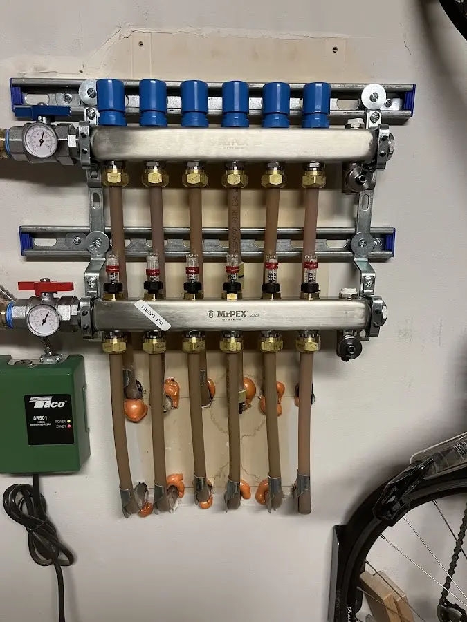 Plumber performing Leak Detection at a residential property in Alma